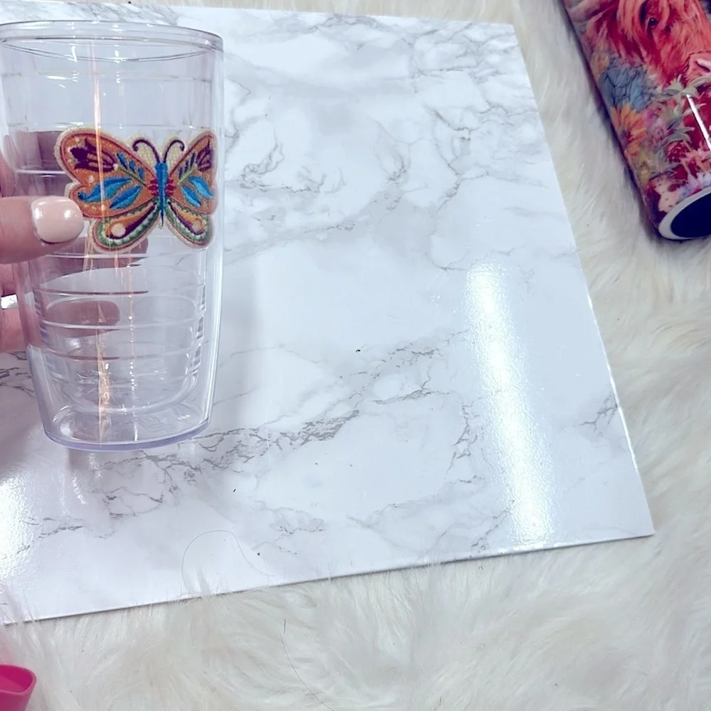 Tervis Clear Tumbler with Colorful Butterfly Design no lid